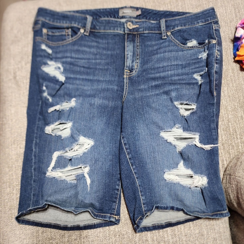 Distressed Denim Shorts